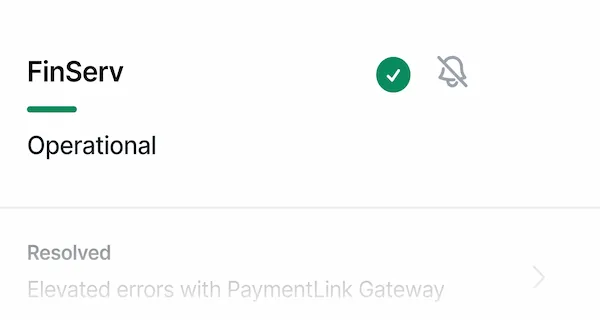 Page card with operational state